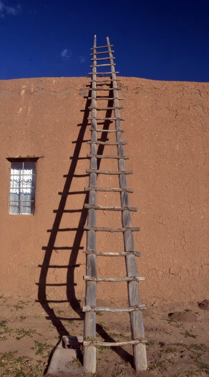 ladder on stucco